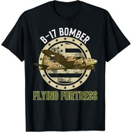 Men's cotton T-shirt B-17 Bomber The Flying Fortress World War 2 Airplane T-Shirt