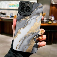 Gray & Gold Marble Pattern Phone Case Compatible With Apple 17, 16 Pro Max, 14, 13, 12, 11 Pro Max, 