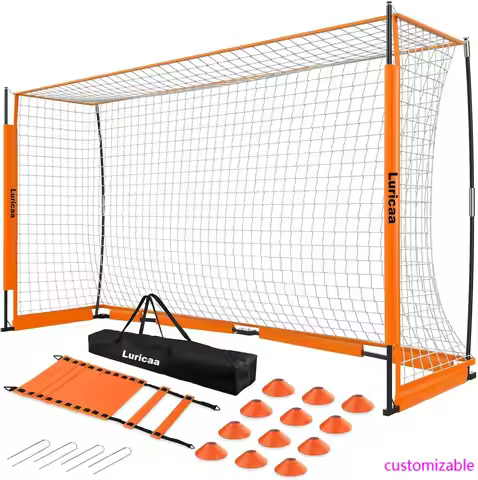 Collapsible Soccer Goal, 12×6 ft /6×4 ft Portable Soccer Goal Net for Backyard, Quick Setup Soccer G
