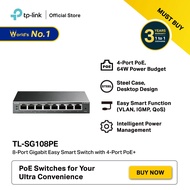 TP-Link TL-SG108PE - 8-Port Gigabit Easy Smart Switch with 4-Port PoE+