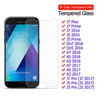 9H ป้องกันกระจกนิรภัยสำหรับ Samsung Galaxy J7 Plus A3 A5 A7 2017 On5 On7 2016 J3 J5 Pro J7 Prime กระจกนิรภัยหน้าจอ Protector Glass ฟิล์มด้านหน้า