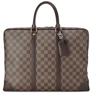 Pre-Loved Damier Ebene Porte Documents-Voyage GM, Brown