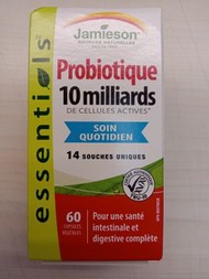 60粒 Jamieson probiotic 10 billion active cells daily maintenance 14 unique strains essentials 100億益生菌 14種菌株配方 60 vegetarian capsules