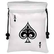 Funny Golf Valuables Pouch PU Leather Golf  Pouch with Drawstring Closure Golf Ball Handbag Portable