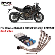 Slip On For Honda CB650F CB650R CBR650 CBR650F 2014-2022 Motorcycle Exhaust Full system Front Mid Link Pipe 50.8mm Espac