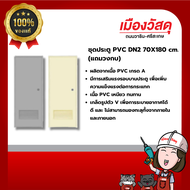 DINO ชุดประตู PVC DN2 70X180 สีเทา (แถมวงกบ) ของแท้ By Scg Warin เมืองวัสดุ
