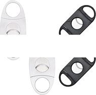 4 Packs Cigar Cutter Guillotine, 2 Stainless Steel Cigar Cutters and 2 Plastic Cigar Cutters, Ideal 