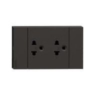 ชุดเต้ารับ 3 ขา 2 ช่อง SCHNEIDER A70426UST_BK สีดำ (1177010)