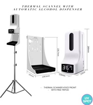 K9 Pro 2in1 Non-contact Thermal Scanner and Automatic Alcohol Dispenser with  Free Tripod Stand