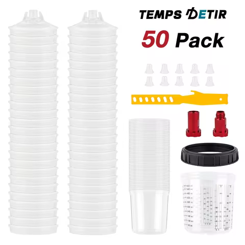 10/25/50Pcs Spray Gun Paint Mixing Cup H/O Quick Cup Spray Gun Tank 20.3oz/600ML Disposable Paint Cu