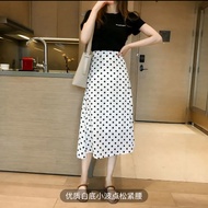 K1809d New Polka Dots Lady's Long Stretchable Skirt