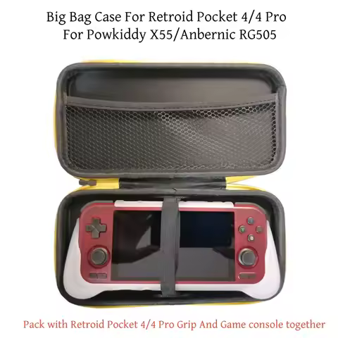 Powkiddy X55 RG505 Retroid Pocket 4 Pro Case Storage Bag For Retroid Pocket 4 Pro Grip Carry Case Ac