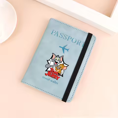 Tom and Jerry RFID Passport Holder Women Men Travel Wallet Document Organizer Cute Portable Waterpro