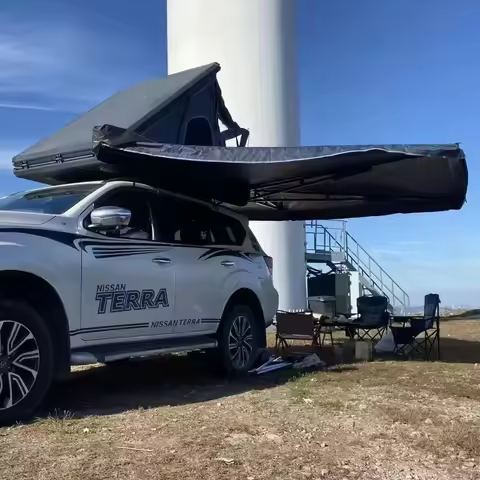 Custom Outdoor Camping Freestanding Awning 4x4 Car Roof Side Awning 270 Degree Foxwing Awning