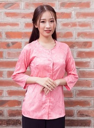 [HCM]Đồ Lam Đi Chùa Nữ - Bộ Đi Lễ Chùa Đẹp Cao Cấp Trang Nhã Bà Ba Lụa Gấm 2021 Dành Cho Phật Tử AL0