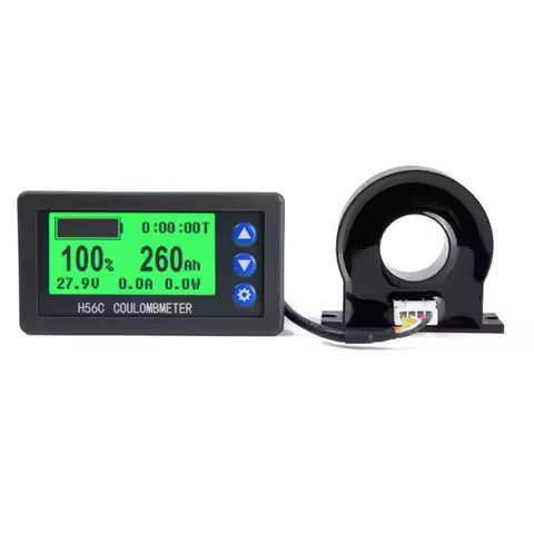 H56C DC 9-100V 200A battery monitor Hall coulomb meter lithium lead-acid battery capacity LCD displa