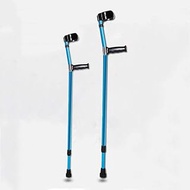 Open Cuff Crutches, Lightweight Aluminum Forearm Crutches Adjustable Blue Elegant Walking Canes for Handicapped Disabled, Pair Fashionable