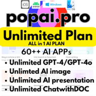 POPAI PRO UNLIMITED PLAN - UNLIMITED GPT4 & 4o / Ultimate Productivity Assistant / Full Warranty