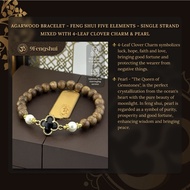 Agarwood Bracelet_Feng Shui Five Elements_8mm_Single Strand_Mixed Pearl_4-Leaf Clover_9Fengshui