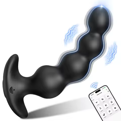 APP Vibrating Anal Beads Butt Plug Flexible Anal Vibrator for Men Women Gay Male Masturbator Prostat