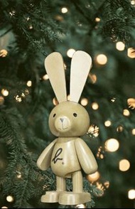 Agnes b. 限量絕版品實木兔子耶誕節禮物擺飾擺件