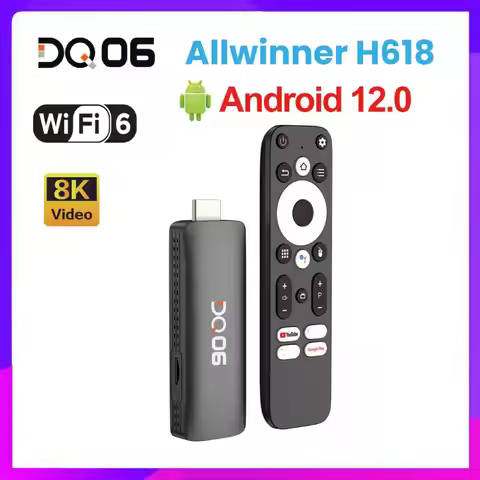 VONTAR Android 12 DQ06 ATV Mini TV Stick Allwinner H618 Quad Core 8K Video 4K@60fps Wifi6 Build in B