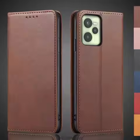Magnetic attraction Leather Case for OPPO Realme C35 Pu Leather Holster Flip Cover Realme C35 Wallet