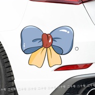 Cute Cartoon Bowknot Rear Decoration Car Sticker Electric Vehicle Motorcycle Luggage Scratch Blockin