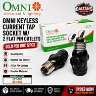 [BOX] 12PCS OMNI E27-702 KEYLESS CURRENT TAP SOCKET WITH 2 FLAT PIN OUTLETS
