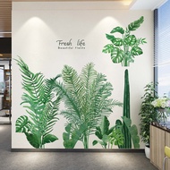 Living Room Wallpaper 3D 3D Wall Stickers Self-Adhesive Kitchen Stickers Wall Ins Style Green Plant Background Wall Decoration Picture