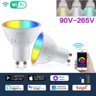 【Trusted】 Tuya Wifi Smart Led Gu10 Bulbs Rgbw Cw White 5w Dimmable Lamps Smart Home Control Work With Alexa Google Home Yandex