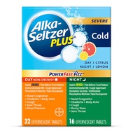 ALKA-SELTZER Plus Severe Cold & Flu Medicine - PowerFast Fizz Tablets for Adults and Children 12+ - 