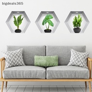 【SA wallpaper】 【bigdeals365】 Wallpaper Stickers 3D Plant Pot Pattern For Decorating The Walls Of The House And Living Room, 3 Pieces Per Set.