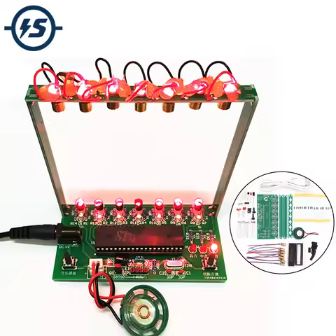 DIY Electronic Kit C51 MCU Laser Harp Kit Soldering Project Practice String Keyboard Suite 7 Strings