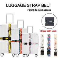 Adjustable Travel Luggage Strap Cross Luggage Belt With Passcode For 22-32 inch Luggage
