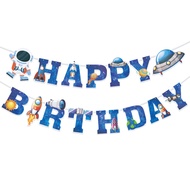 Birthday happybirthday Pull Flag Space Element Printing happybirthday Pull Flower Letter Banner Scen