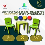 SET 2 OLYMPLAST OK 305 Children's Chairs + 1 OCT 08 Table Children's Table - Comfort and Creativity 