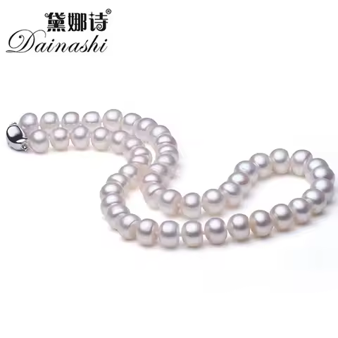 Dainashi Top Quality AAAA High Luster 6-11mm Natural Freshwater Pearl Necklace For Women Wedding Gif