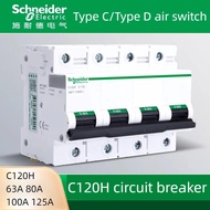 Schneider Electric Air Switch C120H IC65N High Current Circuit Breaker 63a 80a 100a 125a 1P 2P 3P 4P