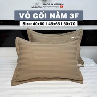 MD.DECOR 3F striped cotton pillowcase with cute ruffles size 40x60cm, 45x65cm 50x70cm,60x80cm Sarung