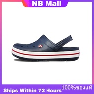 ของแท้พิเศษ Crocs Classic Bayaband Clog Navy Shoes Non-Slip Thick Sole Beach Sandals 11016-410 รองเท