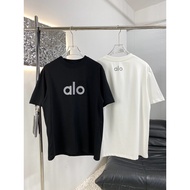 ALO's trendy brand new letter T-shirt top, unisex casual round neck pure cotton short sleeved shirt