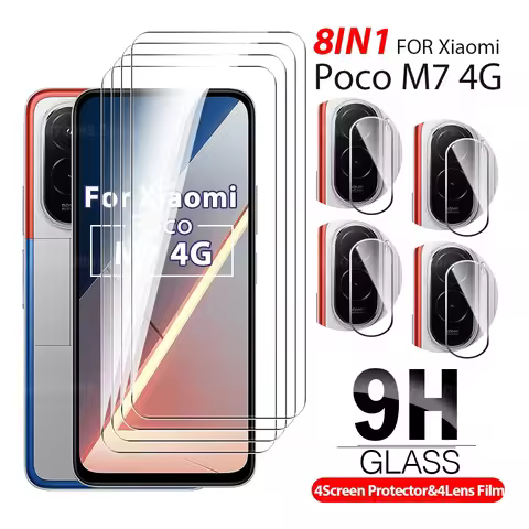 8in1 For Xiaomi Poco M7 5G/4G Front Protective Glass For Redmi 15 15C 14C 15 c PocoM7 M 7 Camera fil