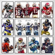 Watercolor American Football Player Jordan Love Aaron Rodgers Brett Favre Canvas Painting Wall Art f