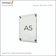 Acrylic Display Wall Poster | Frame | A5 Acrylic Display Frame