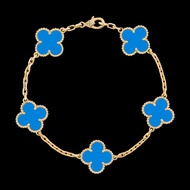 Van cleef blue clover sliver bracelet