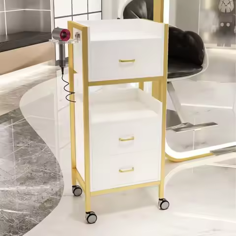 Modern Salon Furniture Latest Design Salon Furniture Gold Salon Trolley Removable Beauty Trolley Mak
