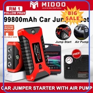 ⭐ [100% ORIGINAL] ⭐ 99800mAh 12V Car Jumper Car Tyre Car Pump Starter Booster Car Emergency Jump Start Power Bank Tayar 充电宝