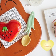 Cute Korean Teaspoon | Dessert SPOON | Tea Coffee Spoon | Drink Stirring Spoon | Ceramic Tulip Spoon