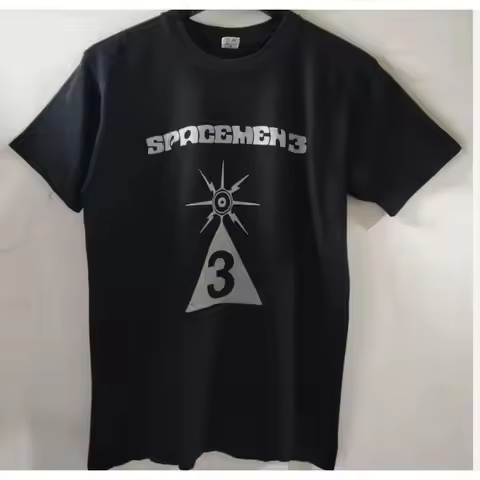 Spacemen 3 Logo 90s black T shirt Retro style Size S 5XL